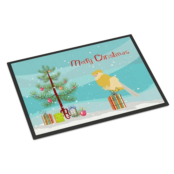 Carolines Treasures 18 x 27 in. French Curly Canary Merry Christmas Indoor or Outdoor Mat CK4479MAT - main